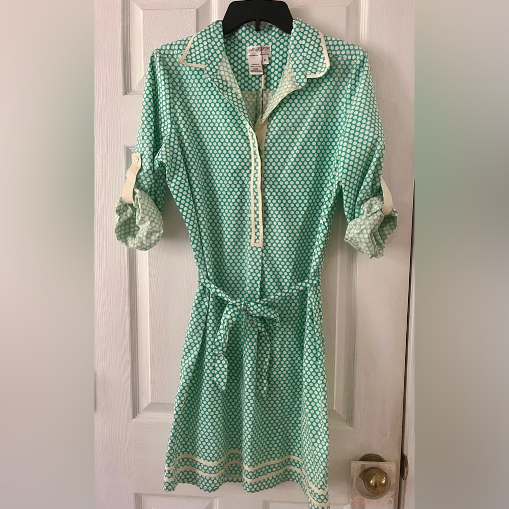 Max Studio Mint and Cream Geometric Dress